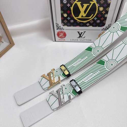 品名：Lv..路易..威登 材质：原单牛皮腰带 百分百头层牛皮腰带保证真皮，24K纯钢扣，专柜原单品质、做工精细，时尚大牌，送人自用首选 包装： 请认准如图专柜