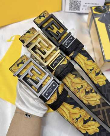 皮带：Fendi.芬迪..顶级原单复刻. 腰带：百分百头层牛皮，保证真皮。双层ff镂空雕花设计24K纯钢扣，永不掉色涂鸦彩绘图案艺术正反双面使用商场专柜同等质量 - 点击图像关闭