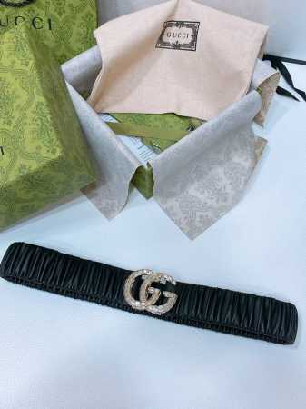 Gucci 24 Gg水钻 黄铜logo扣 小牛皮 银色金属 与 金色金属 4.0Cm精品 弹力十足 百搭 优雅 码数含扣s. M. L. Xl - 点击图像关闭