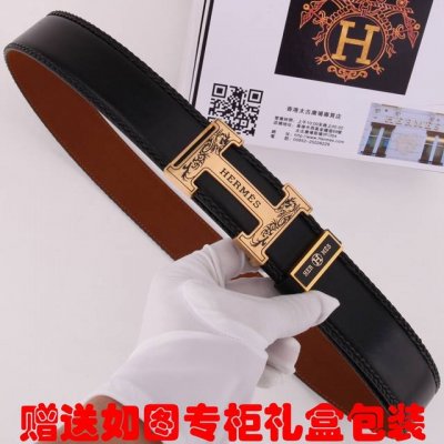 皮带：爱马仕.Her...Mes原单 腰带：百分百头层牛皮，保证真皮，24K纯钢扣双面可用专柜同等质量， 送人自用首选 包装： 请认准如图专柜包