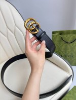 特 Gucci，原厂精密电渡扣头，意大利原厂皮，宽4.0Cm，代购级。