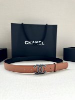 宽度3.0Cm Chanel 香奈儿 进口柔软小牛皮纹路清晰五金配件金 银色 金属磨胶钢扣。