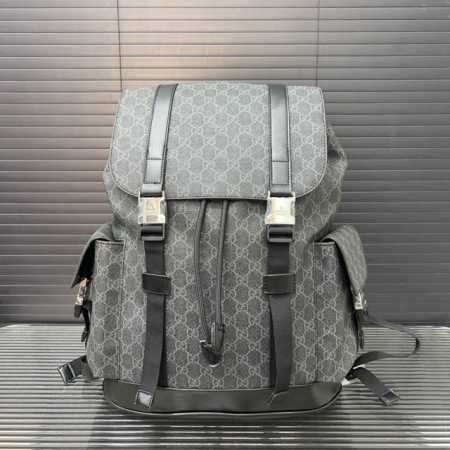 Gucci 古奇 双G 双肩包 背包 书包 男包 实物拍摄 原厂原版面料 配送防尘布袋 34 X 42 Cm。 - 点击图像关闭