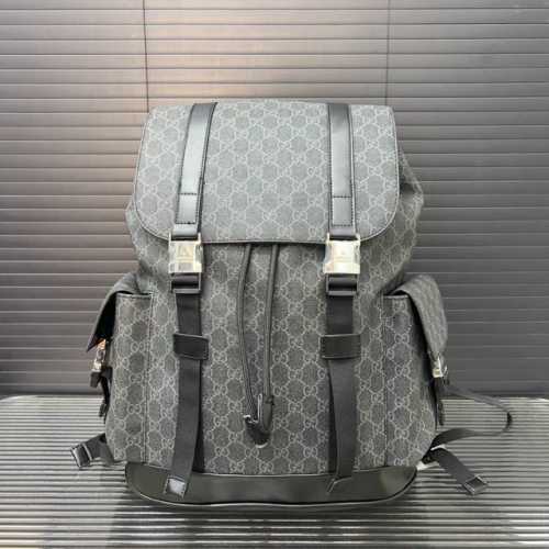 Gucci 古奇 双G 双肩包 背包 书包 男包 实物拍摄 原厂原版面料 配送防尘布袋 34 X 42 Cm。