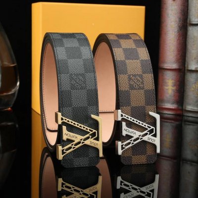 Lv 路易威登秘原单高档品质专柜官网同步宽度3.8精美钢扣头意大利进口头层荔枝纹牛皮原版花纹手感极佳 上身郊果棒男士最爱商务休闲两用长度100一125下单请留言