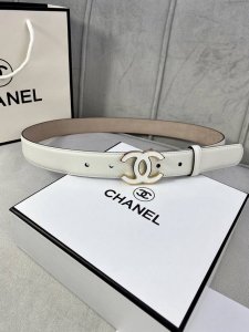 特 宽度3.0Cm Chanel 香奈儿 女士经典款腰带皮带新款光滑内衬磨砂牛皮银色 精品磨胶钢扣
