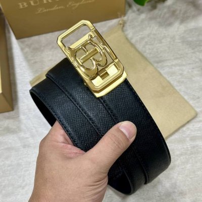 自动扣腰带］巴宝莉 宽3.5Mm 双面进口头层牛皮制作 搭配经典钢扣 真材实料 时尚经典 做工精致 高端男士皮带 长度可裁剪100 125