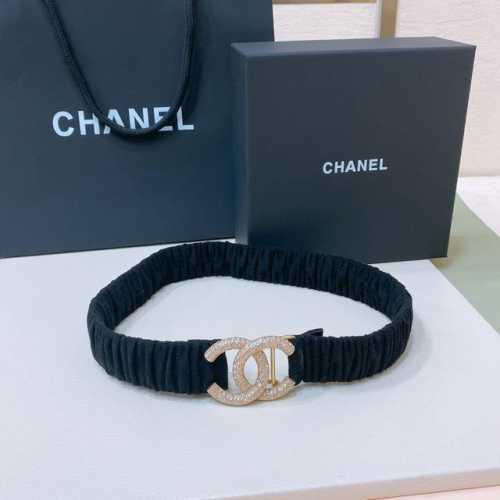 Chanel 24C Cc水钻 黄铜Logo扣 小牛皮 银色金属 与 金色金属 3.0Cm精品 弹力十足 百搭 优雅 码数含扣S=65Cm总长可用75、80、8