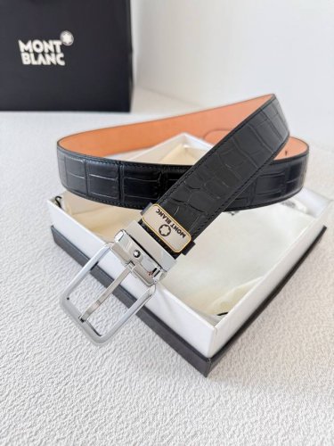 品名：万宝龙 Montblanc原单 腰带 皮带 型号：针扣，新款原版经典精品针式扣头，实物拍摄，原版头层牛皮 材料：百分百头层牛皮，保证真皮。双面可用专柜同等