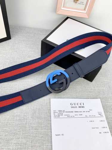 宽度4.0Cm G U C C I 经典帆布织带腰带 头尾用采头层小皮牛的点缀 配以织纹质皮滚边和原单钢扣。夏季男百女搭款 上身效超果级棒
