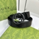 Gucci.古驰 全套包装 水晶暗黑Gg Supreme Pvc老花 内衬进口专用底料 宽度4.0Cm 新版圆润互扣式双G搭扣
