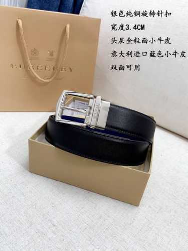 Made In Italy 批 配全套包装 品牌：巴宝莉海外原单 扣头材质：精品实心铜扣 带身材质正面：35Mm宽度采用双面采用进口头层牛皮腰带，纯钢质五金扣头