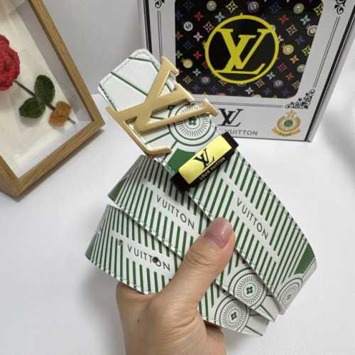品名：Lv..路易..威登 材质：原单牛皮腰带 百分百头层牛皮腰带保证真皮，24K纯钢扣，专柜原单品质、做工精细，时尚大牌，送人自用首选 包装： 请认准如图专柜