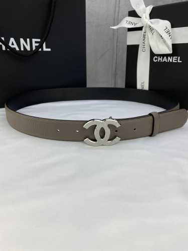 特 宽度3.0Cm Chanel 香奈儿荔枝纹牛皮支持Nfc芯片官方网站链接扫码验证、金 银 色镶钻钢扣。