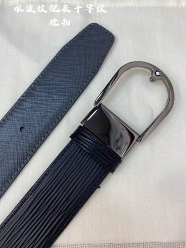 Montblanc万宝龙 宽3.5Cm 采用头层牛皮 压花，精品钢扣，自由裁剪商务休闲皮带