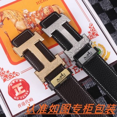 男士腰带：爱马仕··原单· 男士皮带：百分百头层牛皮，保证真皮。24K纯钢扣双面可用专柜同等质量， 送人自用首选 包装： 请认准如图专柜包装，赠