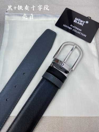 特 Montblanc万宝龙 宽3.5Cm 采用头层牛皮 精品针式扣头 自由裁剪商务休闲皮带
