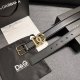 Dg，宽3.5Cm Dolce&Gabbana 全新小牛皮腰带，干练摩登配饰，缀以缎纹金色电镀金属细节。 小牛皮腰带，缀以缎纹金色电镀金属细节：