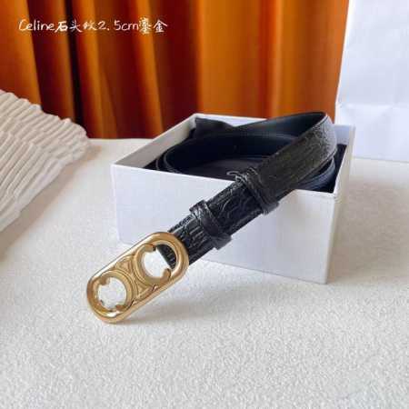 特P160 Celine新款石头纹皮面 凯旋门扣女士腰带 意大利进口双面小牛皮 搭配经典凯旋门铜扣 宽度2.5Cm - 点击图像关闭