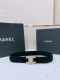 Chanel 24C Cc树脂白 齿链黄铜Logo扣 小牛皮 银色金属 与 金色金属 3.0Cm精品 弹力十足 百搭 优雅 码数含扣S=65Cm总长可用75、8