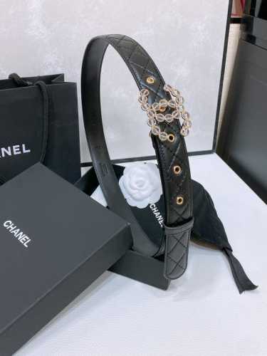 Chanel 24C 树脂水晶 Logo搭扣 黄铜金属羊皮绣线菱格带身 饰有Cc小Logo手感柔软 细腻 3.0Cm
