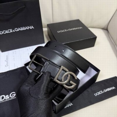 Dg，宽3.5Cm 杜嘉班纳 新款 小牛皮简约百搭腰带，Dolce&Gabbana Milano 针扣标牌装饰别具一格。