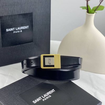 特 开春秀款Saint Laurent 圣罗兰女士腰带皮带 原厂真金电渡扣头，意大利原厂皮，宽3.0Cm，代购级