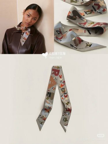 爱马仕Hermes “自由姿態 ”Twilly小丝巾 Twilly真丝缎带 100%桑蚕丝 。 这款小巧的真丝配饰佩戴方式千变万化，可为您的日常造型增添灵动妙趣