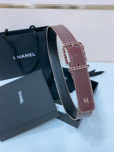 Chanel 24C 黄铜金属 进口亮面小牛皮 4.0Cm 手感柔软 精致腰带