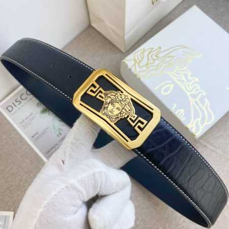 范思哲 特种皮腰带系列 ，原厂五金精品不锈钢扣 手感柔软舒适 宽3.8Cm。 - 点击图像关闭