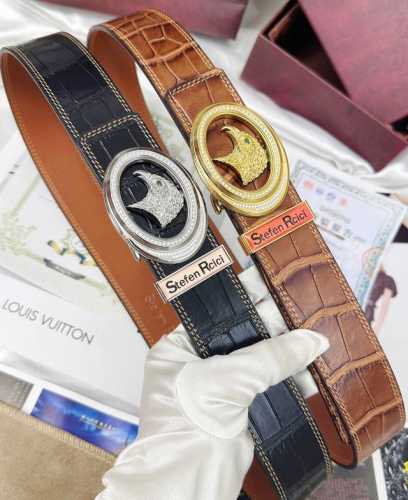 皮带: Stefen Rcici.史特芬.尼茨 腰带: 顶级原单复刻.私人订制高端特供版 等级: 进口原厂头层鳄鱼皮纹路-24K纯钢材质.镶钻石真空电镀工艺.史