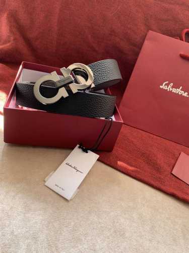 Salvatore、 Ferragamo 基础经典男款3.5Cm 官网有售 专柜同步最新原版定制扣头 两面头层牛皮 顶级 原单扣150