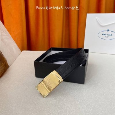 特 普拉达 Prada进口小牛皮，手感细腻柔软，搭配纯钢自动精品扣，男士必备！宽度：3.5Cm