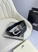 特 Montblanc万宝龙 宽3.5cm 采用头层牛皮 精品针式扣头 自由裁剪商务休闲皮带