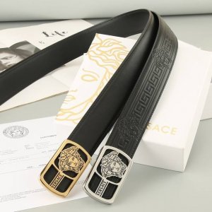 特 范思哲 头层牛皮 宽3.8Cm 官网同步，不锈钢金属标识，适合商务低调人士！平滑扣款式
