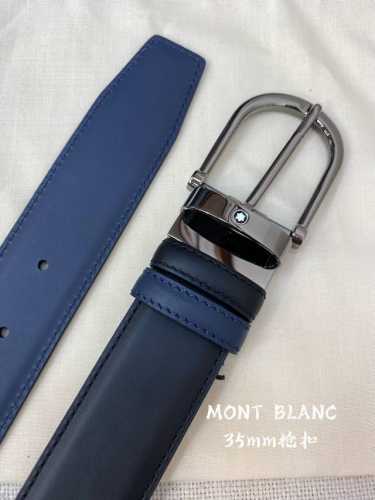 特P180 Montblanc万宝龙 宽3.5Cm 采用头层牛皮 精品针式扣头 自由裁剪商务休闲皮带P