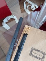 Gucci 表面头层小牛皮 宽度2.0Cm 专柜新版Logo横标，原版进口南非皮底，精品双G铜扣 高端品质，不惧对比。