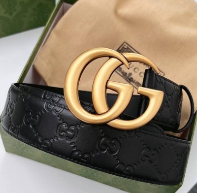 特 Gucci.古驰 全套包装 3.8Cm进口小牛皮压花, 专柜正品1:1完美复刻. 原版底皮, 采用热压印技术的Gucci Signature皮革精制而成，触