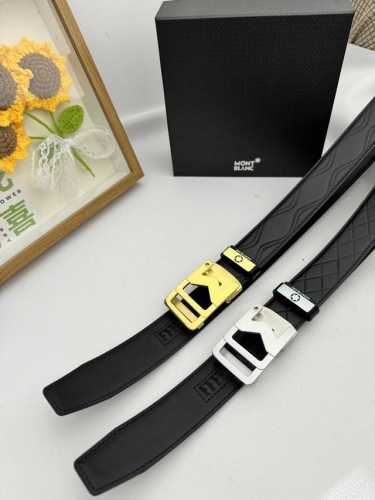 品名：万宝龙 Montblanc 自动带 材质：原单牛皮腰带 百分百头层牛皮腰带保证真皮，24K纯钢扣，专柜原单品质、做工精细，时尚大牌，送人自用首选 包装：