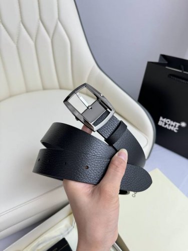 Montblanc万宝龙 宽3.5cm 采用头层牛皮 精品针式扣头 自由裁剪商务休闲