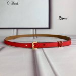 特 Hermès 爱马仕 女款针扣皮带 原单品质 进口头层牛皮 红色手掌纹面搭配土黄色原版底 15Mm宽 配精品金 银钢扣