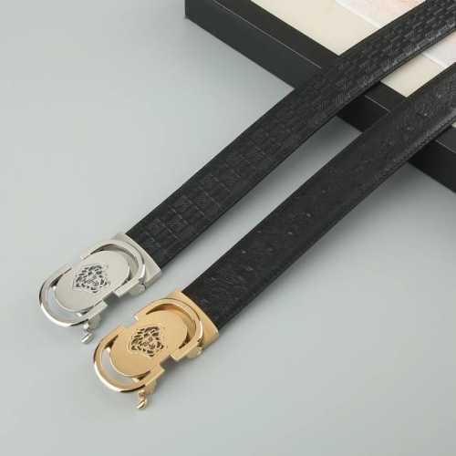 特P190 范思哲 头层牛皮 宽3.5Cm 官网同步，不锈钢金属标识，适合商务低调人士！自动带款式