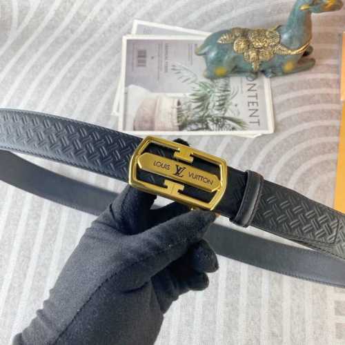 Lv 特种皮腰带自动带系列 ，原厂五金精品不锈钢扣，手感柔软舒适 宽3.5Cm