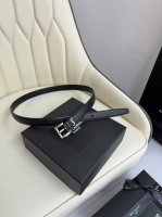 特 Saint Laurent 圣罗兰女士腰带皮带 原厂真金电渡扣头，意大利原厂皮，宽2.0Cm，代购级。