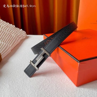 特 女神必备 Hermes㊣ 原单爱马仕，宽2.4Cm进口原版皮带身，双面可两面用，精品电镀五金 ！