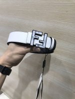 配送专柜包装 打孔针 特批 新款 Fd 宽38 Mm 支持Nfc 芯片扫描，标志造型皮带，原版亮面间色 亚克力F铆钉扣，进口原版小牛皮压花制成，镀金表面金属制品