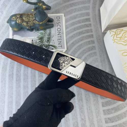 范思哲 特种皮腰带系列 ，原厂五金精品不锈钢扣，手感柔软舒适 宽3.8Cm。