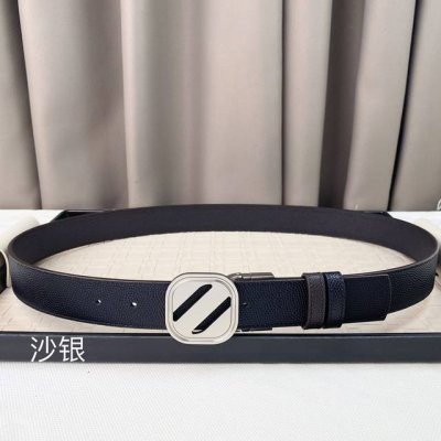 杰尼亚，头层牛皮 宽3.5Cm 官网同步，纯铜金属标识，适合商务低调人士！