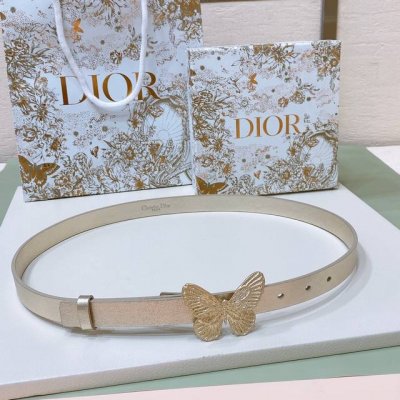 特P190 Dior 24早春 MéTamorphose 腰 20 毫米黑色光滑牛皮革 超級火蝴蝶搭扣系列