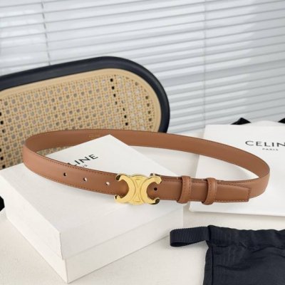 Celin E新品立体浮标针扣女士腰带 意大利进口小牛皮 搭铜扣 宽度2.5